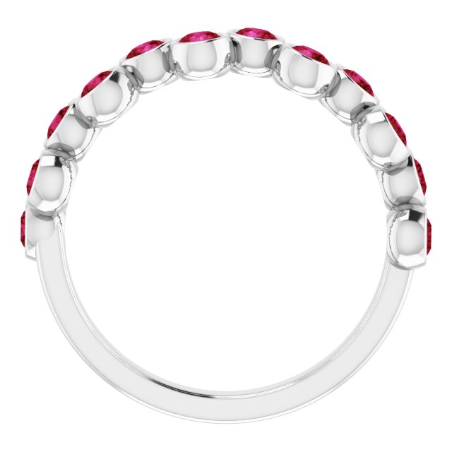 Abstract Bubble Pattern Gemstone Anniversary Band Bezel-Set Ring series 71894