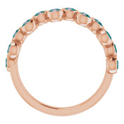 14K Rose Lab-Grown Alexandrite Bezel-Set Ring