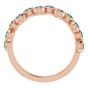 14K Rose Lab-Grown Alexandrite Bezel-Set Ring