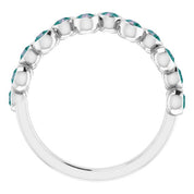 Sterling Silver Lab-Grown Alexandrite Bezel-Set Ring