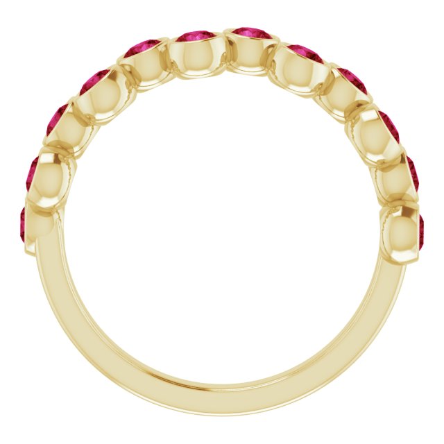 Abstract Bubble Pattern Gemstone Anniversary Band Bezel-Set Ring series 71894