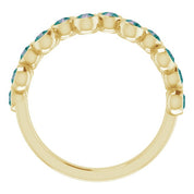 14K Yellow Lab-Grown Alexandrite Bezel-Set Ring