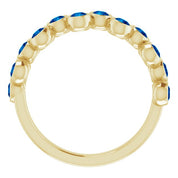 14K Yellow Lab-Grown Blue Sapphire Bezel-Set Ring