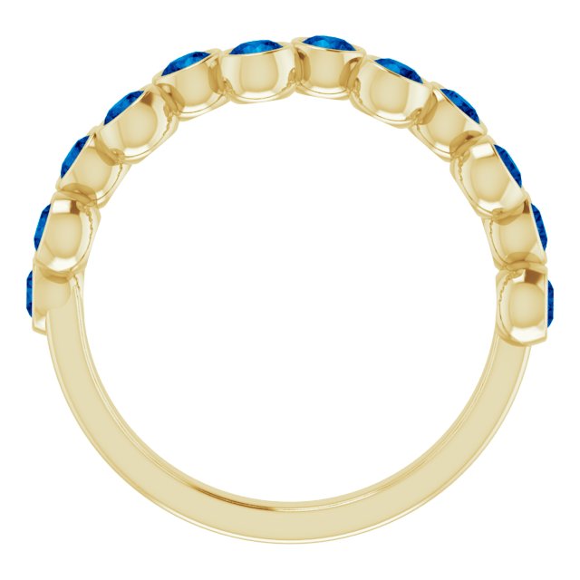14K Yellow Lab-Grown Blue Sapphire Bezel-Set Ring
