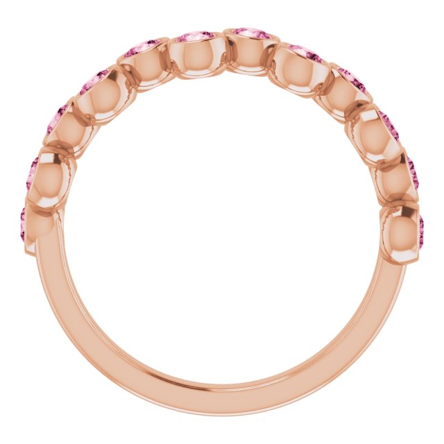 Abstract Bubble Pattern Gemstone Anniversary Band Bezel-Set Ring series 71894
