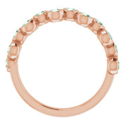 14K Rose Lab-Grown Alexandrite Bezel-Set Ring