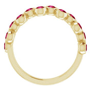 Abstract Bubble Pattern Gemstone Anniversary Band Bezel-Set Ring series 71894