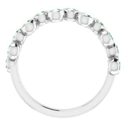 14K White Lab-Grown Alexandrite Bezel-Set Ring