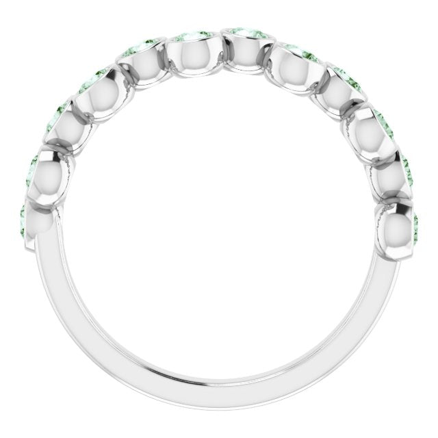 14K White Lab-Grown Alexandrite Bezel-Set Ring