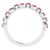 Abstract Bubble Pattern Gemstone Anniversary Band Bezel-Set Ring series 71894
