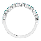 Platinum Lab-Grown Alexandrite Bezel-Set Ring