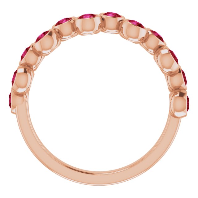 Abstract Bubble Pattern Gemstone Anniversary Band Bezel-Set Ring series 71894