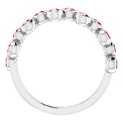 Abstract Bubble Pattern Gemstone Anniversary Band Bezel-Set Ring series 71894