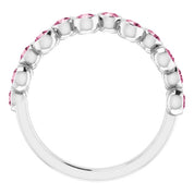 Abstract Bubble Pattern Gemstone Anniversary Band Bezel-Set Ring series 71894