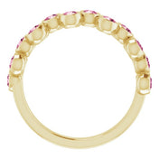 Abstract Bubble Pattern Gemstone Anniversary Band Bezel-Set Ring series 71894