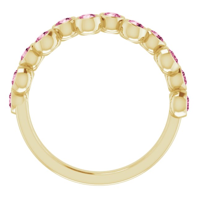 Abstract Bubble Pattern Gemstone Anniversary Band Bezel-Set Ring series 71894