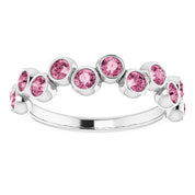 Abstract Bubble Pattern Gemstone Anniversary Band Bezel-Set Ring series 71894