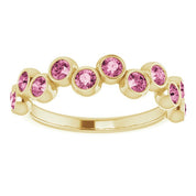 Abstract Bubble Pattern Gemstone Anniversary Band Bezel-Set Ring series 71894