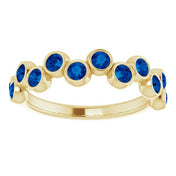 14K Yellow Lab-Grown Blue Sapphire Bezel-Set Ring