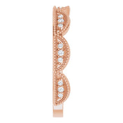 14K Rose 1/8 CTW Natural Diamond Stackable Ring