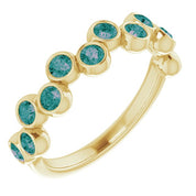 14K Yellow Lab-Grown Alexandrite Bezel-Set Ring