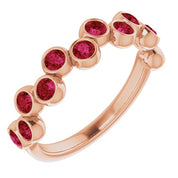Abstract Bubble Pattern Gemstone Anniversary Band Bezel-Set Ring series 71894