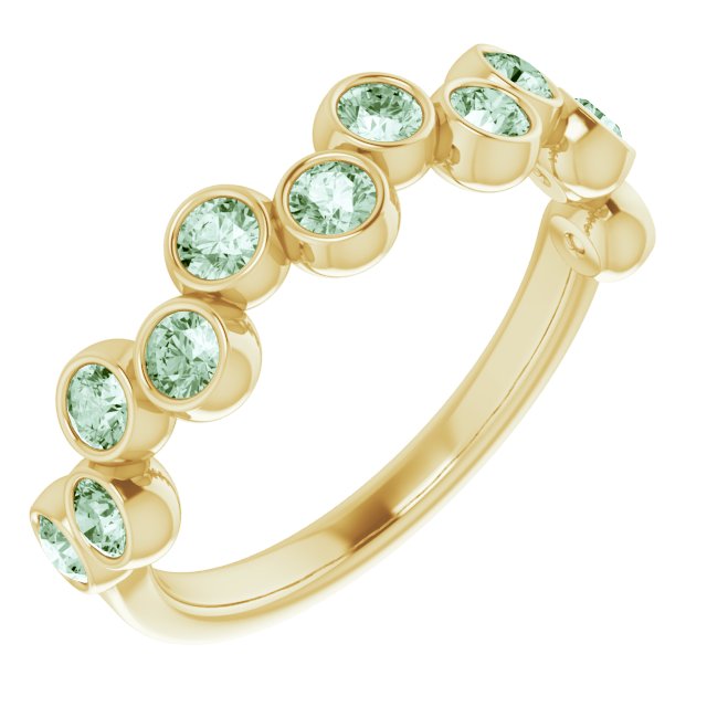 14K Yellow Lab-Grown Alexandrite Bezel-Set Ring