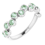 14K White Lab-Grown Alexandrite Bezel-Set Ring