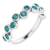 14K White Lab-Grown Alexandrite Bezel-Set Ring