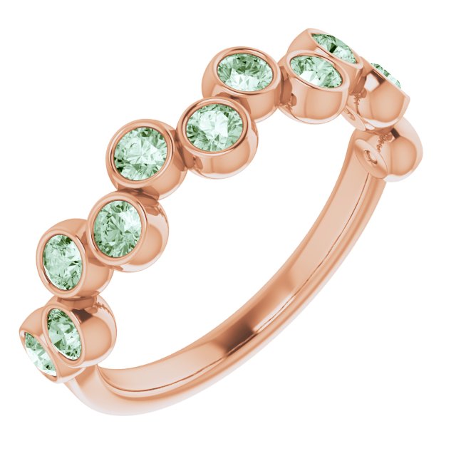 14K Rose Lab-Grown Alexandrite Bezel-Set Ring