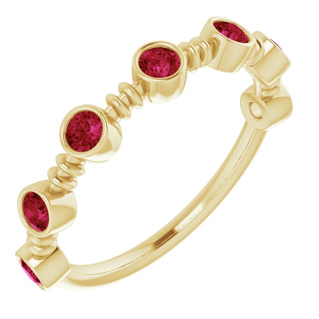 Stackable Bubble Style Gemstone Bezel-Set Rings Series 71895