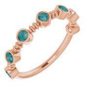 14K Rose Lab-Grown Alexandrite Bezel-Set Ring