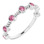 Color Stone Anniversary Band With Bezel-Set Gemstones Series 71924