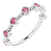 Color Stone Anniversary Band With Bezel-Set Gemstones Series 71924