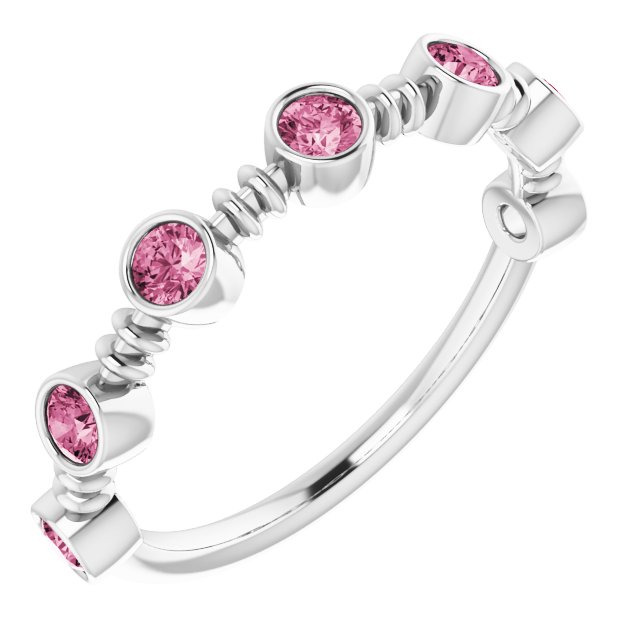 Color Stone Anniversary Band With Bezel-Set Gemstones Series 71924
