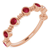 Stackable Bubble Style Gemstone Bezel-Set Rings Series 71895