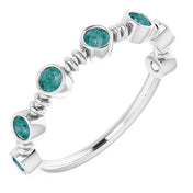 Sterling Silver Lab-Grown Alexandrite Bezel-Set Ring