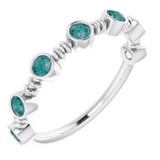 Sterling Silver Lab-Grown Alexandrite Bezel-Set Ring