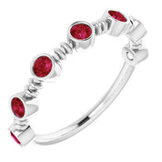Stackable Bubble Style Gemstone Bezel-Set Rings Series 71895