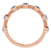 14K Rose Lab-Grown Blue Sapphire Bezel-Set Ring