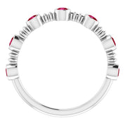 Stackable Bubble Style Gemstone Bezel-Set Rings Series 71895
