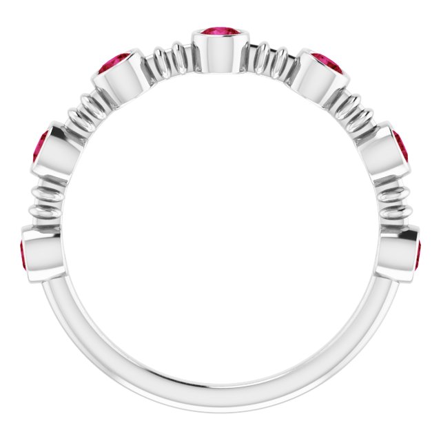 Stackable Bubble Style Gemstone Bezel-Set Rings Series 71895