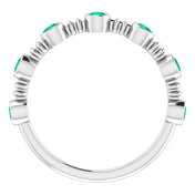 Platinum Lab-Grown Emerald Bezel-Set Ring