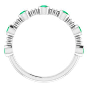 Platinum Lab-Grown Emerald Bezel-Set Ring