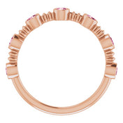 Color Stone Anniversary Band With Bezel-Set Gemstones Series 71924