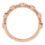 Color Stone Anniversary Band With Bezel-Set Gemstones Series 71924