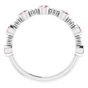 Color Stone Anniversary Band With Bezel-Set Gemstones Series 71924