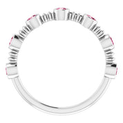 Color Stone Anniversary Band With Bezel-Set Gemstones Series 71924