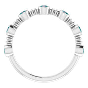 14K White Lab-Grown Alexandrite Bezel-Set Ring