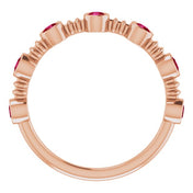 Stackable Bubble Style Gemstone Bezel-Set Rings Series 71895